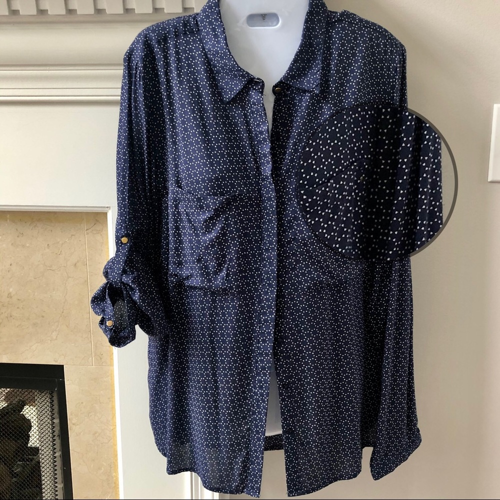 Sfera by El Corte Inglés Blue long sleeves button down blouse sz M